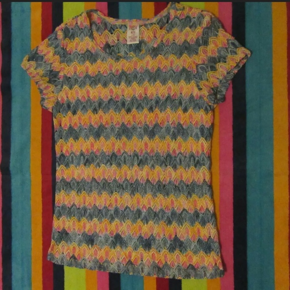 Girls Kids Copper Key Colorful Multicolor Top L